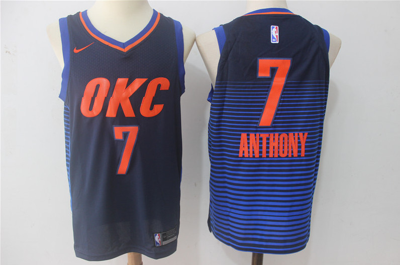 Men's Oklahoma City Thunder #7 Carmelo Anthony Blue Stitched NBA Jersey Men's Oklahoma City Thunder #7 Carmelo Anthony Blue Stitched NBA Jersey